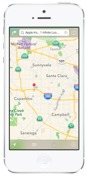 iOS 7 screenshots maps