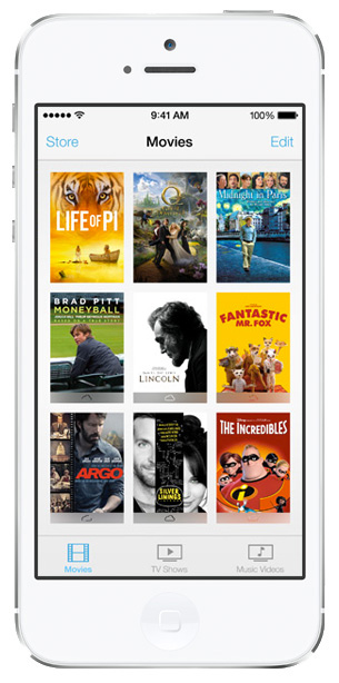 iOS 7 screenshots itunes movie store
