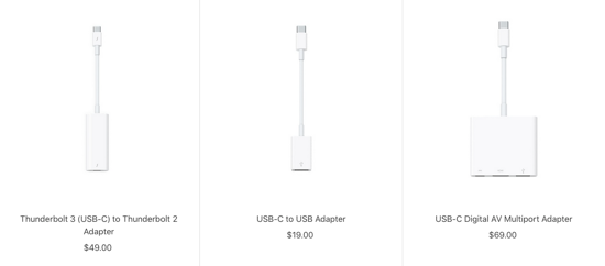 apple accessory pricing adapters