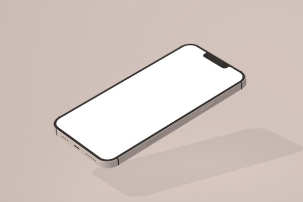 a white cell phone sitting on top of a table