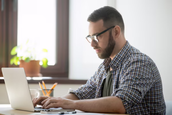 millennial generation man working laptop