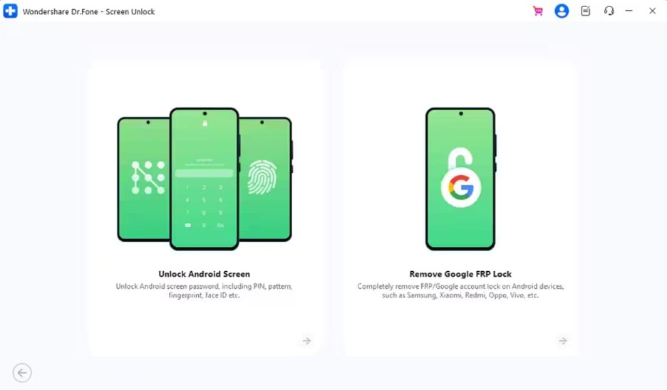 select drfone unlock android screen