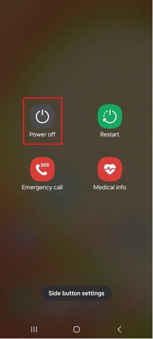 power off samsung phone
