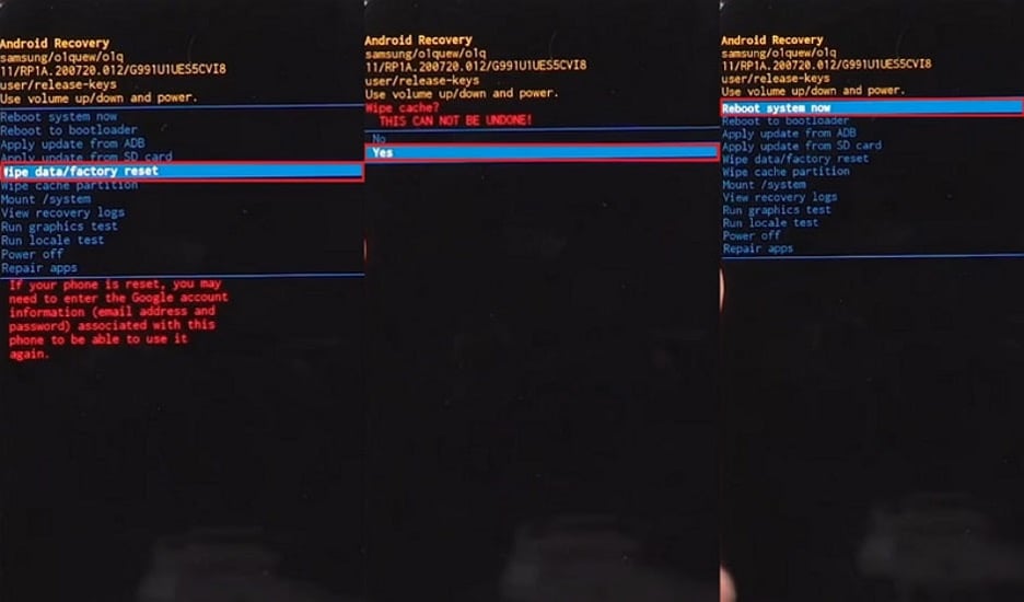 factory reset samsung