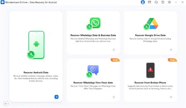 access drfone recover android data